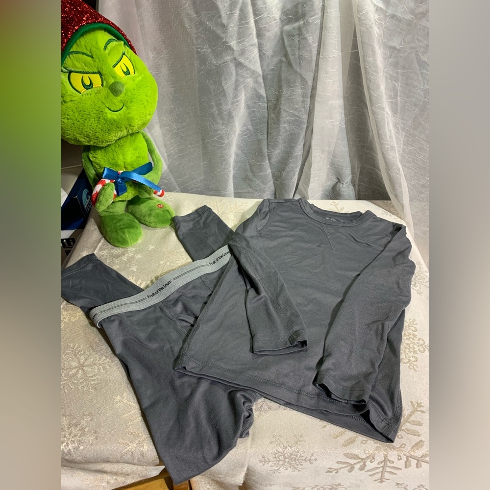 Kids Fruit of the Loom Gray Thermals